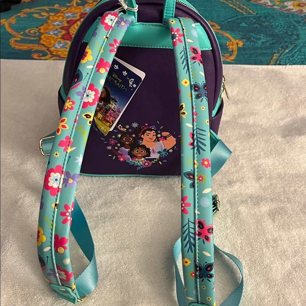 Disney Encanto Loungefly Purple Floral Mini Backpack - Picture 4 of 6